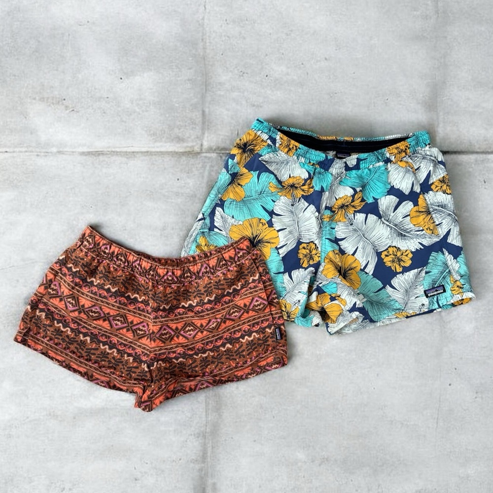 Patagonia Classic & Barely Baggies Shorts Size M Floral Geometric Set of 2